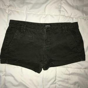 Express dark green shorts